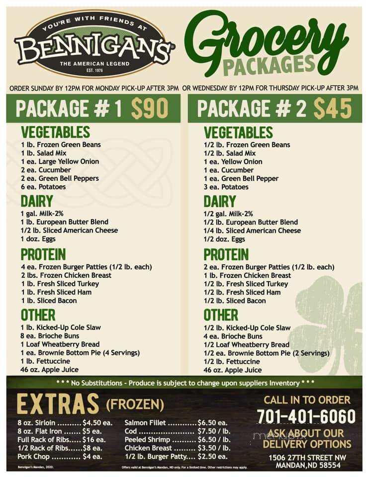 Bennigan's - Mandan, ND menu_pic