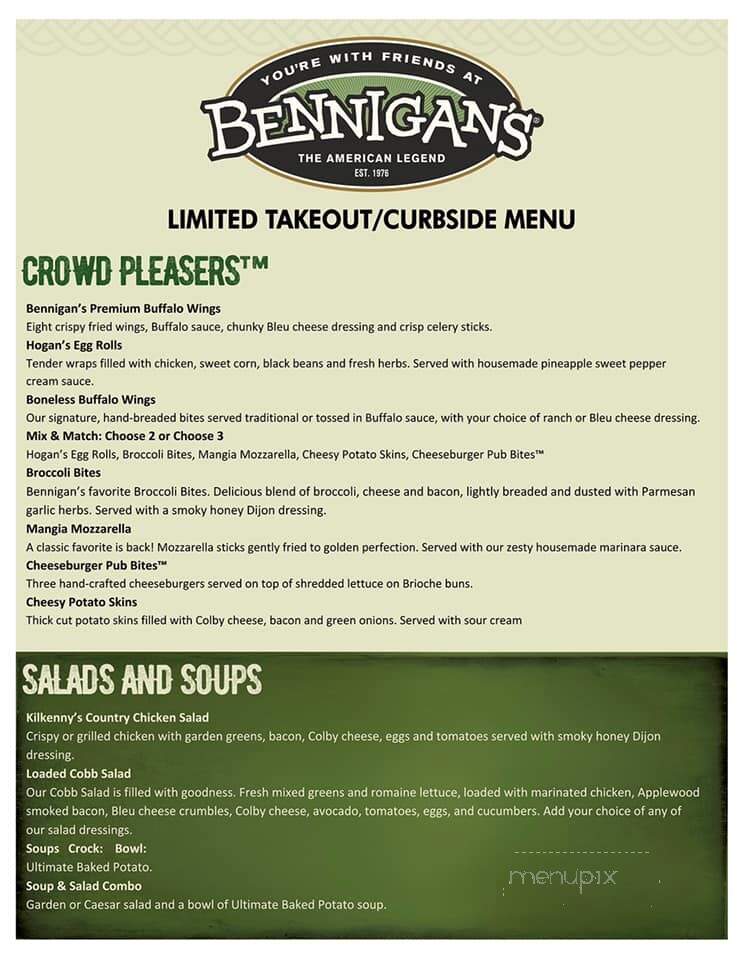 Bennigan's - Mandan, ND menu_pic
