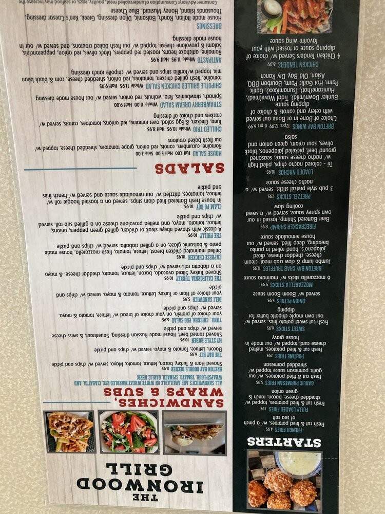 The Ironwood Grill - Leonardtown, MD menu_pic