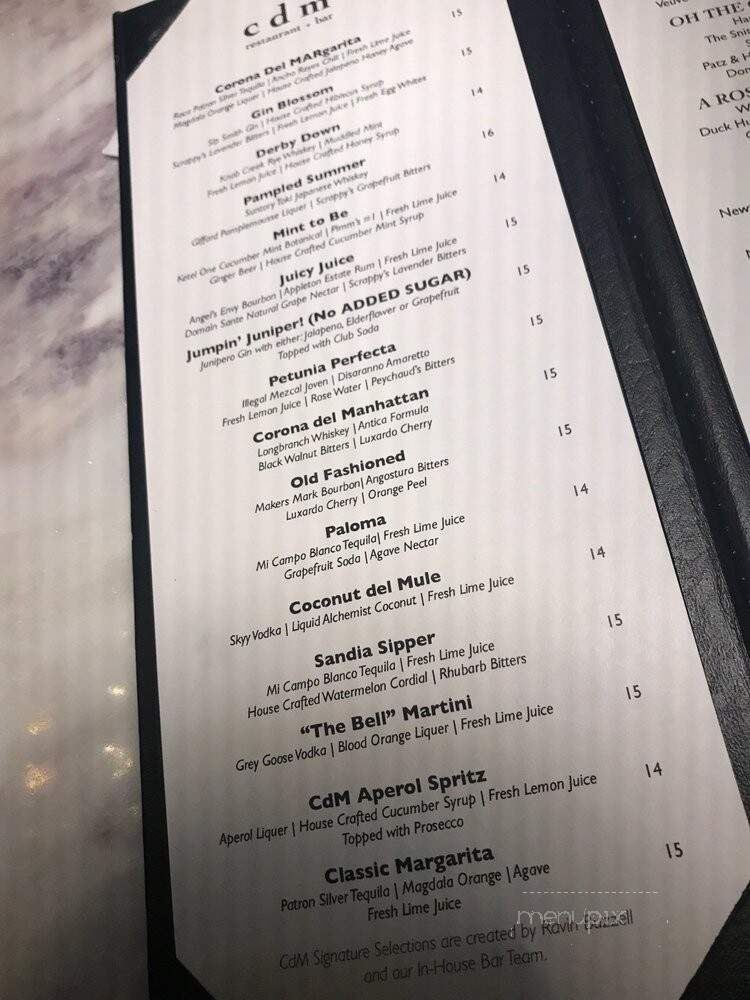 CDM Restaurant - Corona Del Mar, CA menu_pic