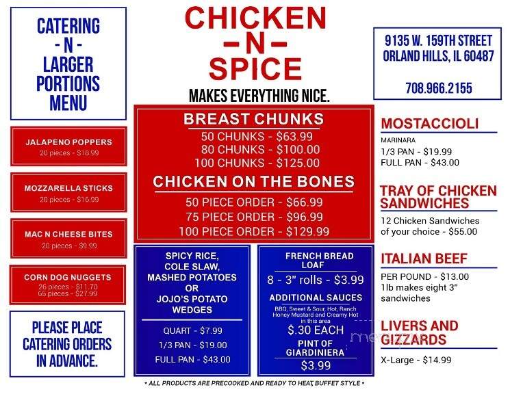 Chicken-N-Spice - Orland Hills, IL menu_pic