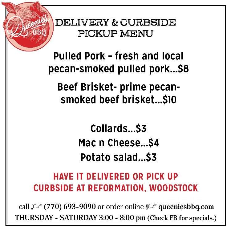 Queenie's BBQ - Woodstock, GA menu_pic