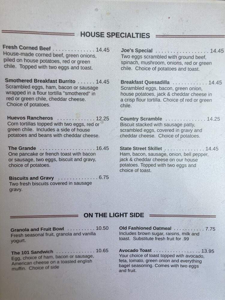 Stan's Maple Cafe - Ukiah, CA menu_pic