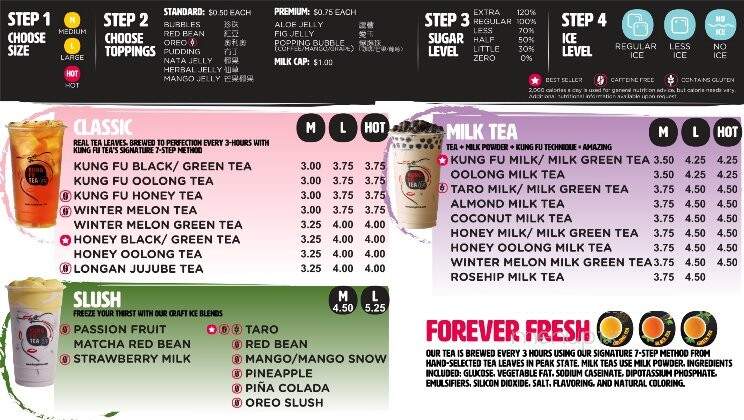 Ninja Cafe & Kung Fu Tea - High Point, NC menu_pic