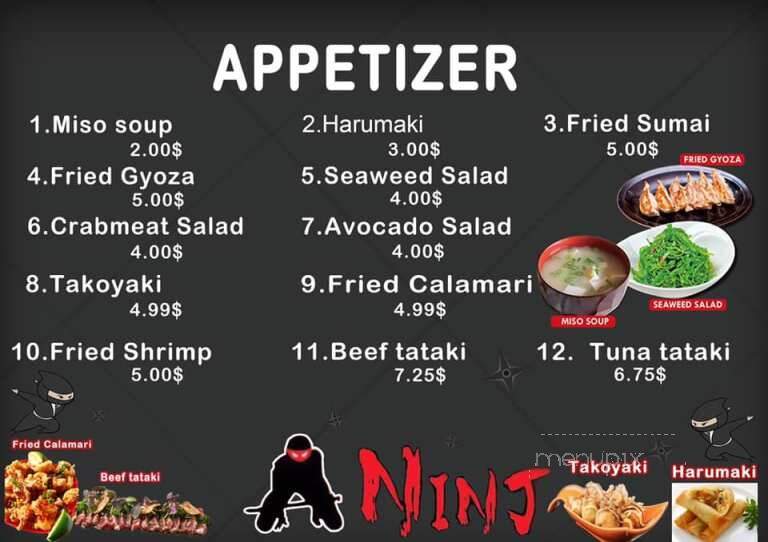 Ninja Cafe & Kung Fu Tea - High Point, NC menu_pic