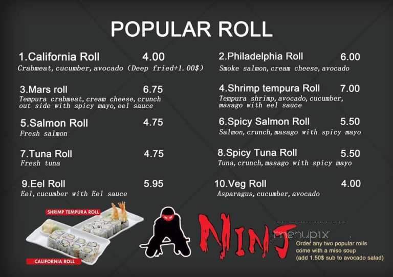 Ninja Cafe & Kung Fu Tea - High Point, NC menu_pic