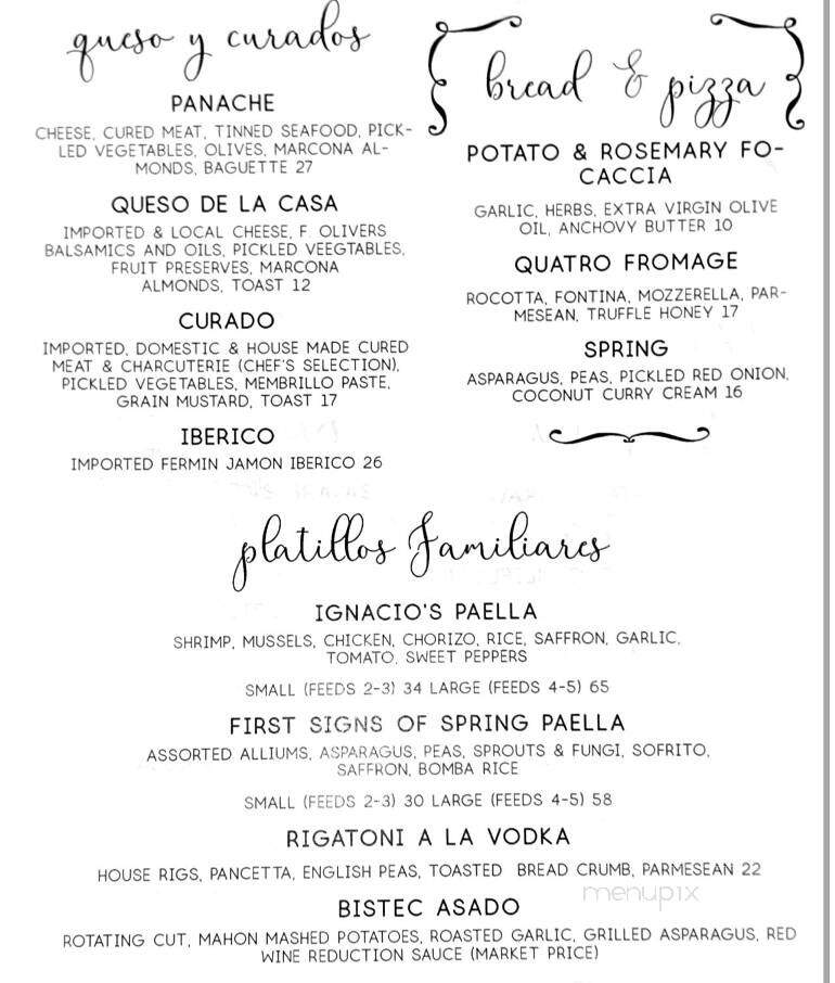 Ferona - Canandaigua, NY menu_pic
