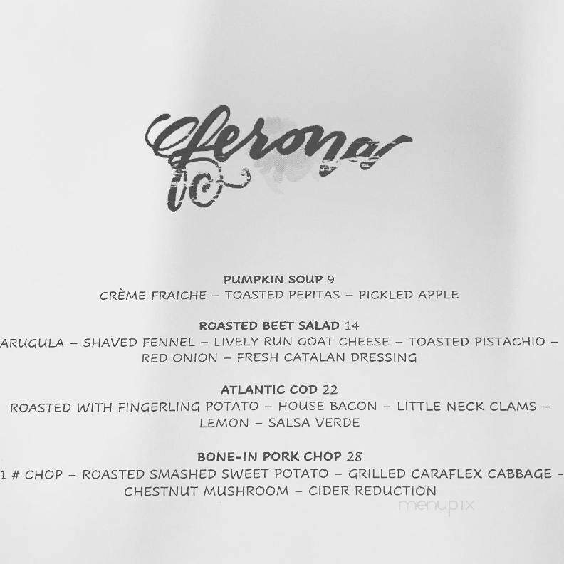 Ferona - Canandaigua, NY menu_pic