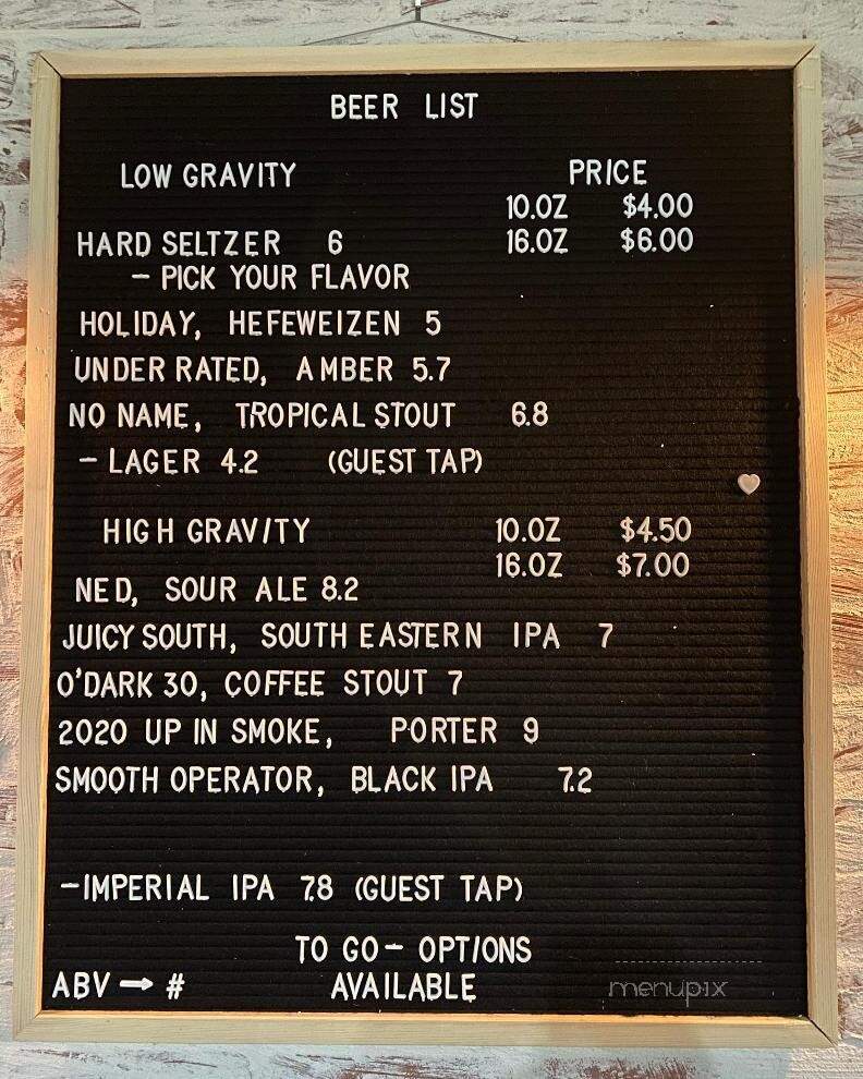 Belleau Wood Brewing Company - Lillington, NC menu_pic