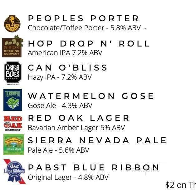 Belleau Wood Brewing Company - Lillington, NC menu_pic