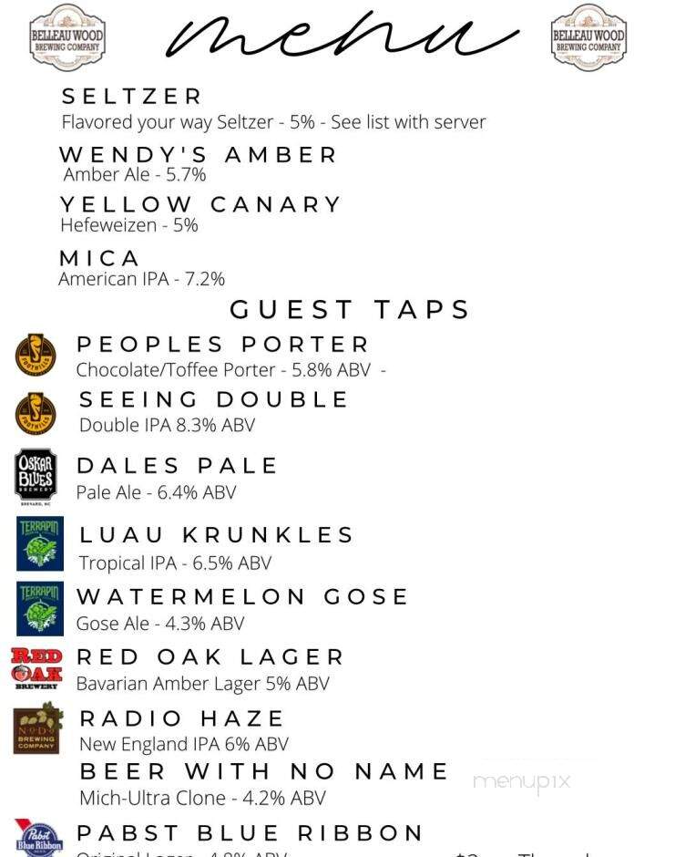 Belleau Wood Brewing Company - Lillington, NC menu_pic