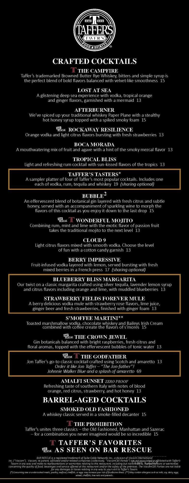 Taffer's Tavern - Alpharetta, GA menu_pic