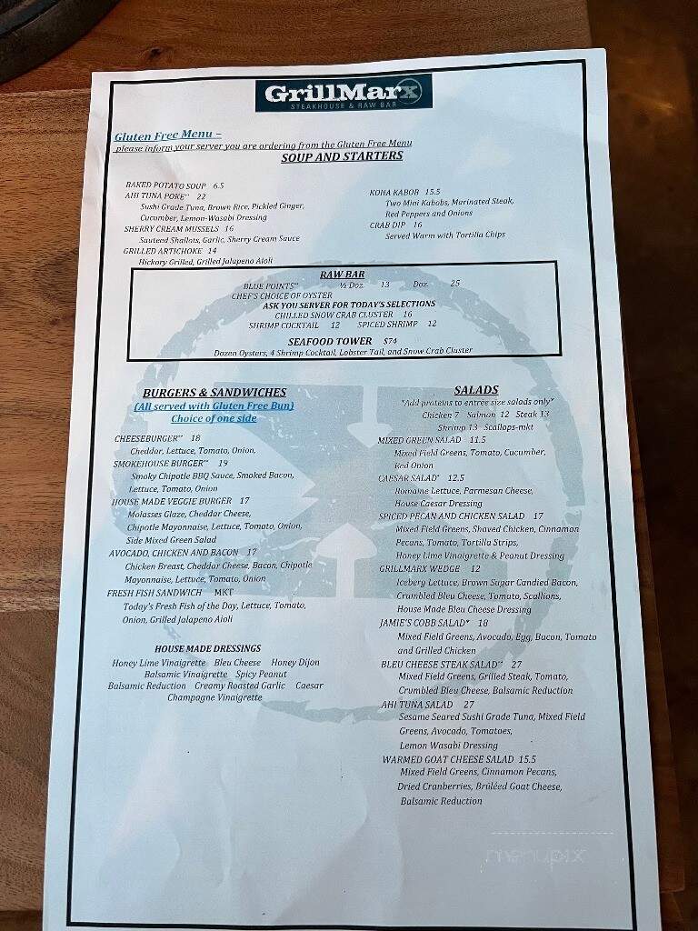 Grillmarx Steakhouse & Raw Bar - Columbia, MD menu_pic