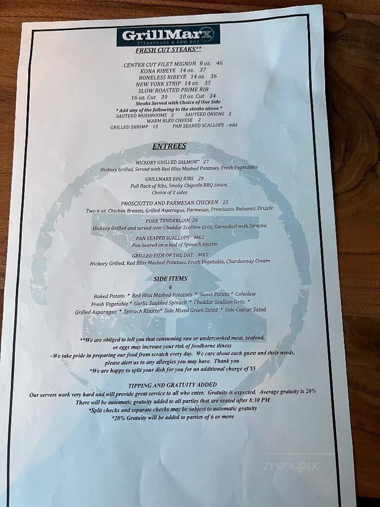 Grillmarx Steakhouse & Raw Bar - Columbia, MD menu_pic