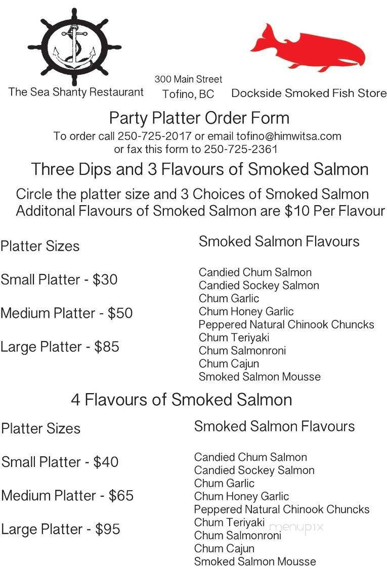 Dockside Smoked Fish Store - Tofino, BC menu_pic