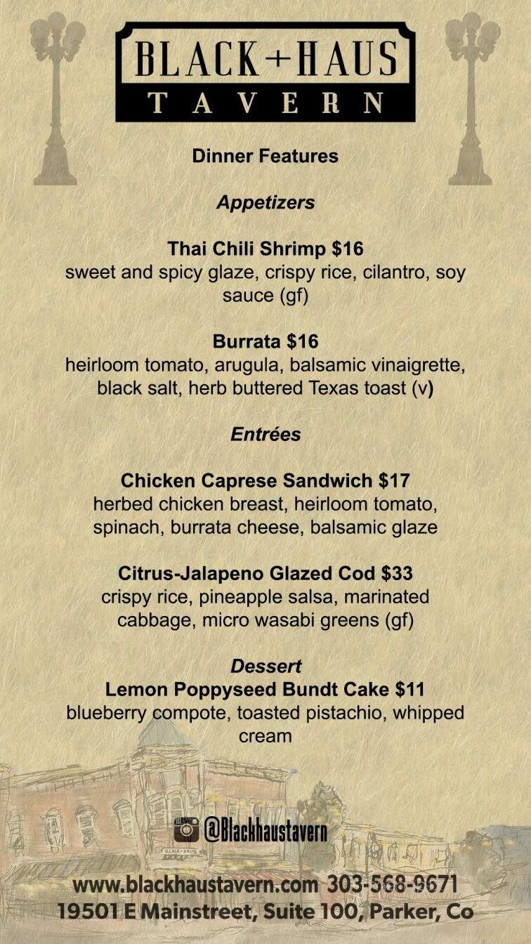 Black+Haus Tavern - Parker, CO menu_pic
