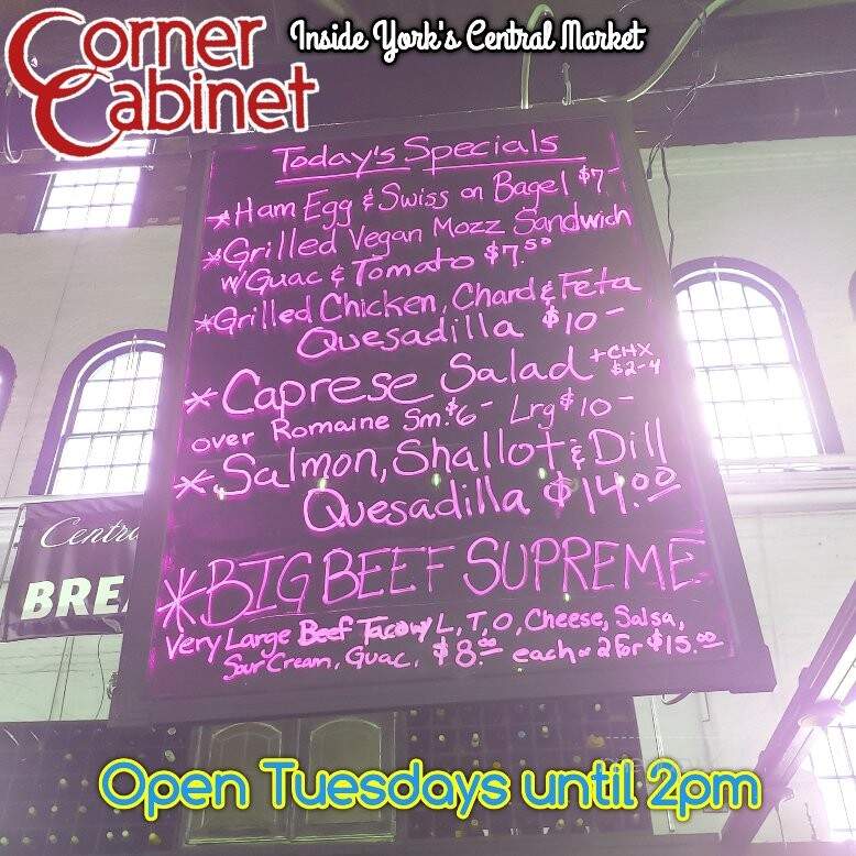 Corner Cabinet - York, PA menu_pic