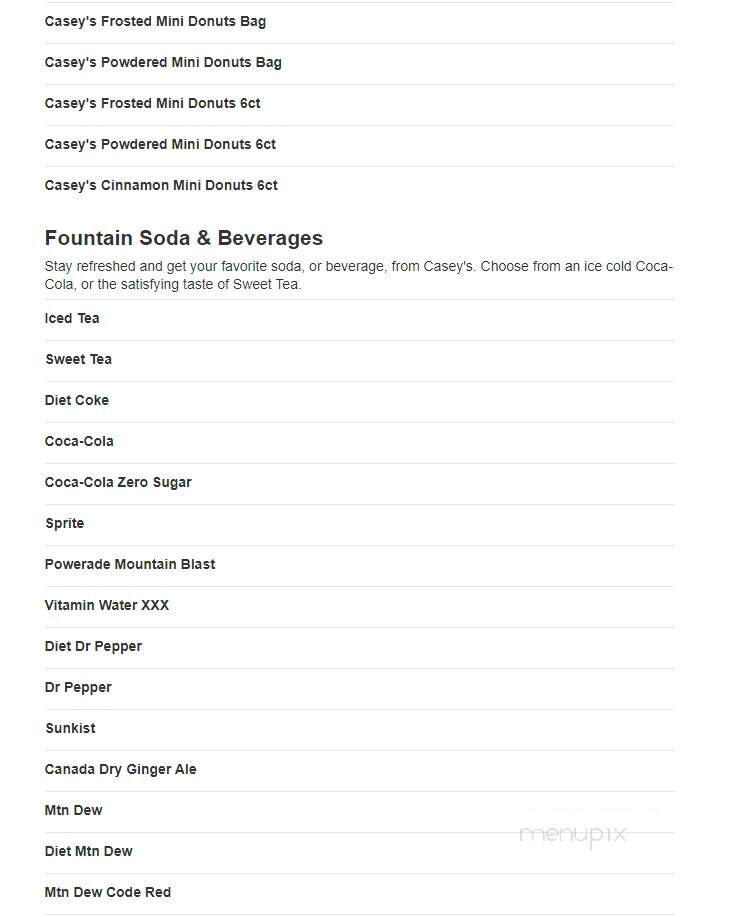 Casey's - Winfield, MO menu_pic