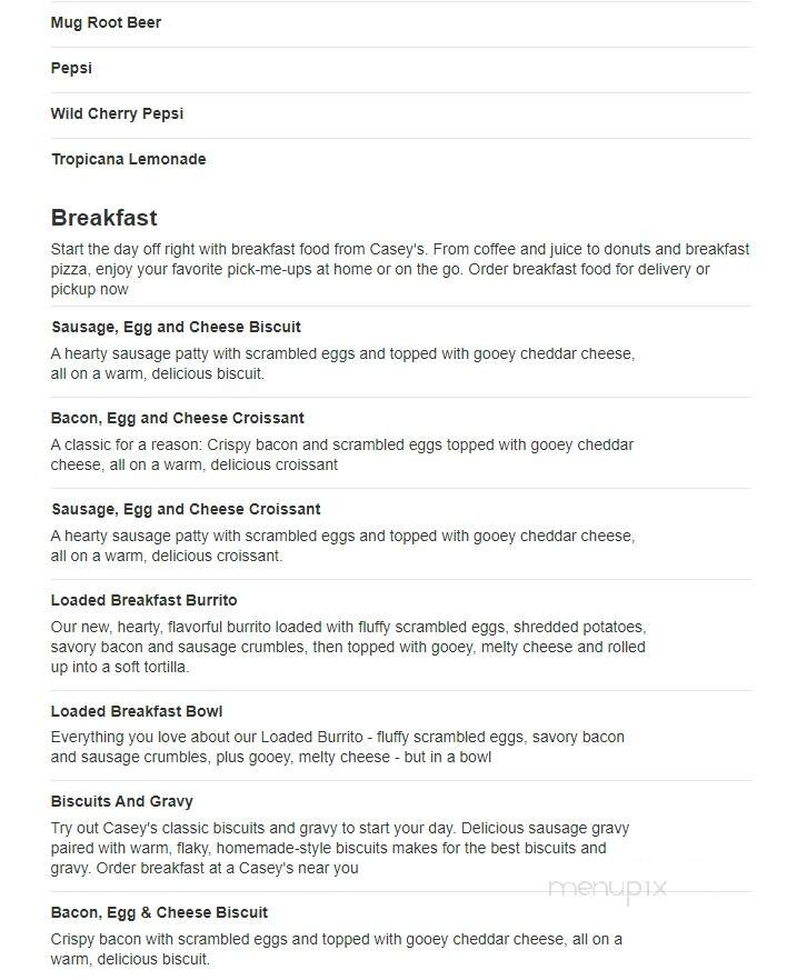 Casey's - Winfield, MO menu_pic