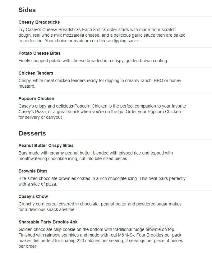 Casey's - Winfield, MO menu_pic