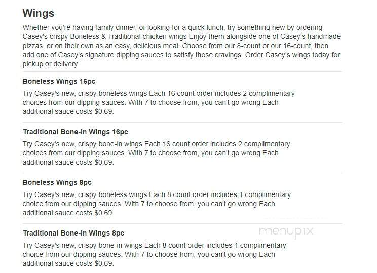 Casey's - Winfield, MO menu_pic
