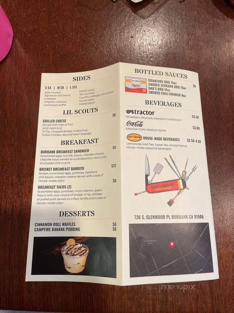 Scout's Honor BBQ - Burbank, CA menu_pic