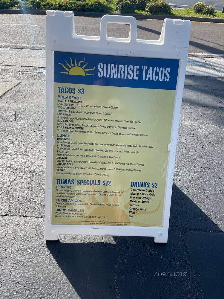 Sunrise Tacos - Treasure Island, FL menu_pic