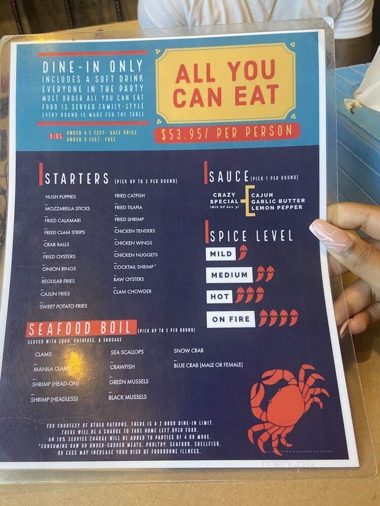 Crazy Crab - Glen Burnie, MD menu_pic