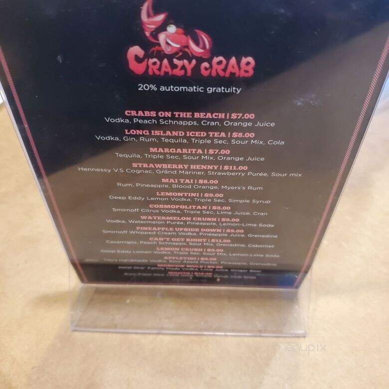Crazy Crab - Glen Burnie, MD menu_pic