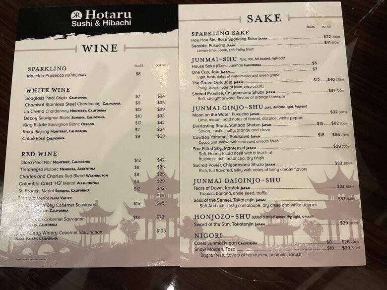 Hotaru Sushi and Hibachi - San Antonio, TX menu_pic