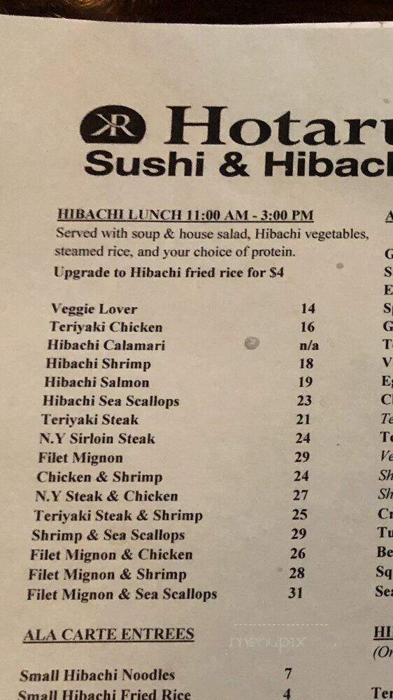 Hotaru Sushi and Hibachi - San Antonio, TX menu_pic