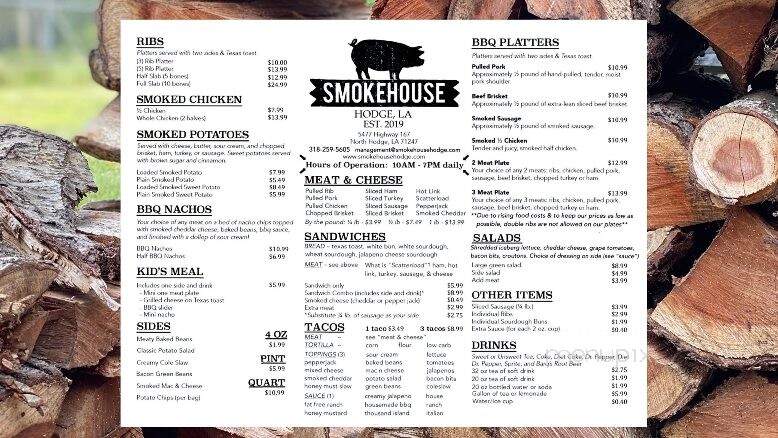 Smokehouse - Hodge, LA menu_pic