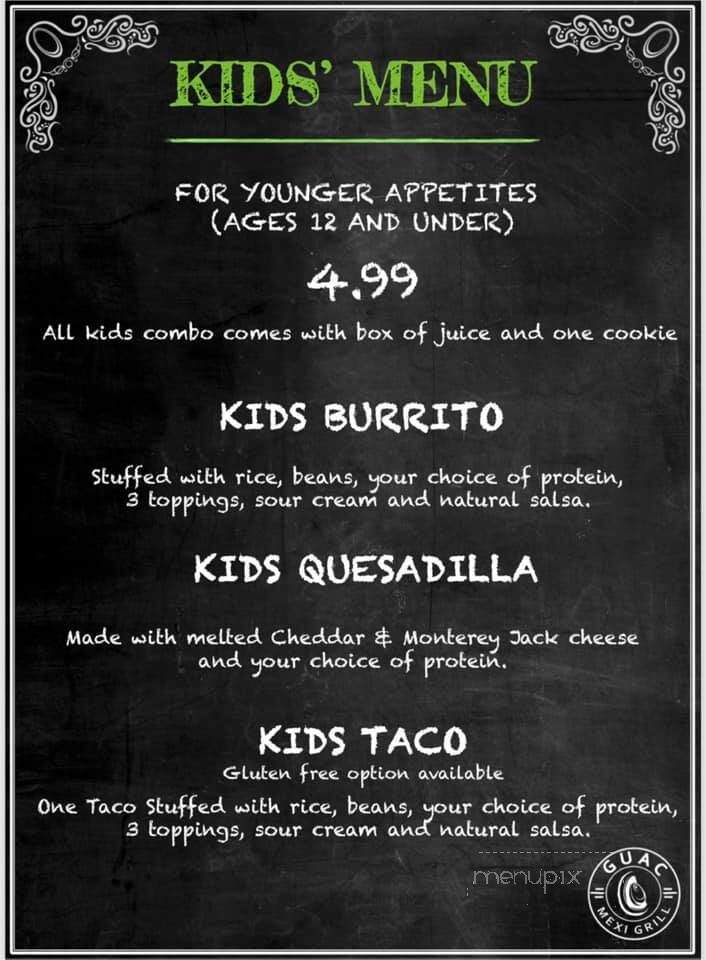Guac Mexi Grill - Alliston, ON menu_pic