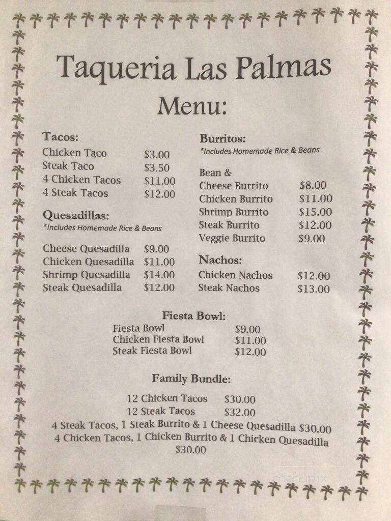 Taqueria Las Palmas - Mesa, AZ menu_pic