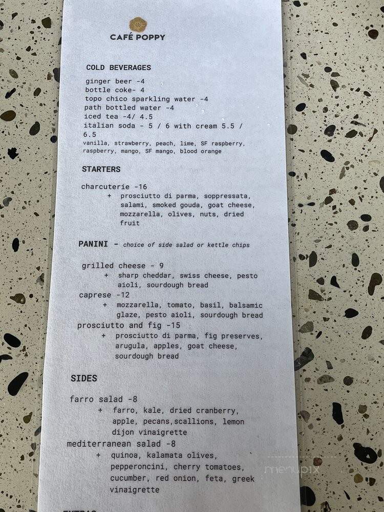 Cafe Poppy - Hopland, CA menu_pic