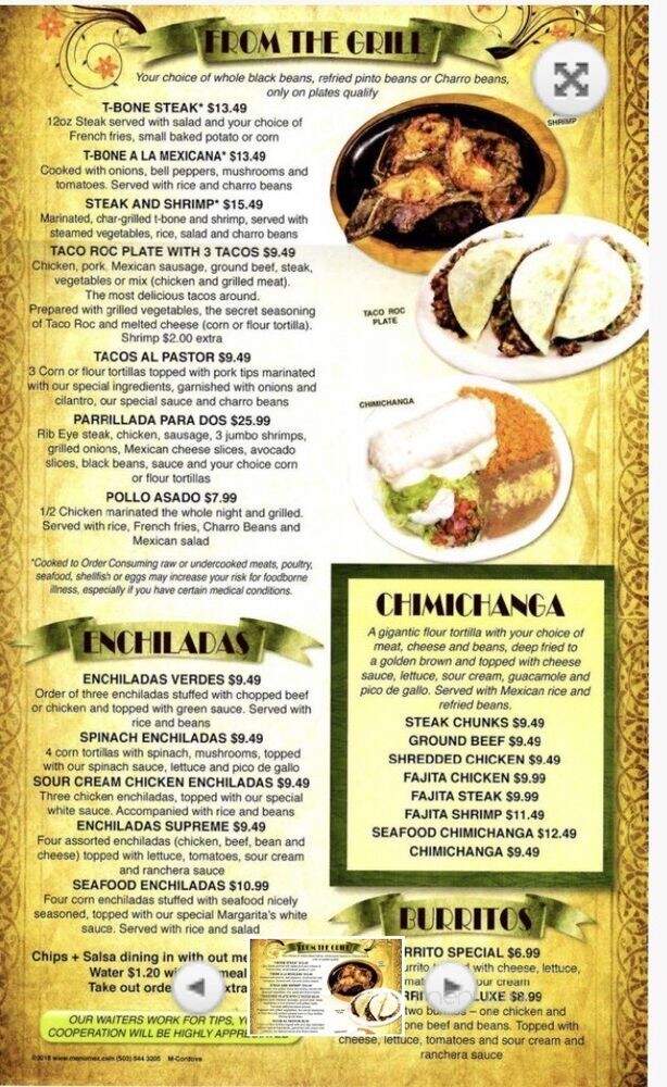 Margaritas - Munford, TN menu_pic