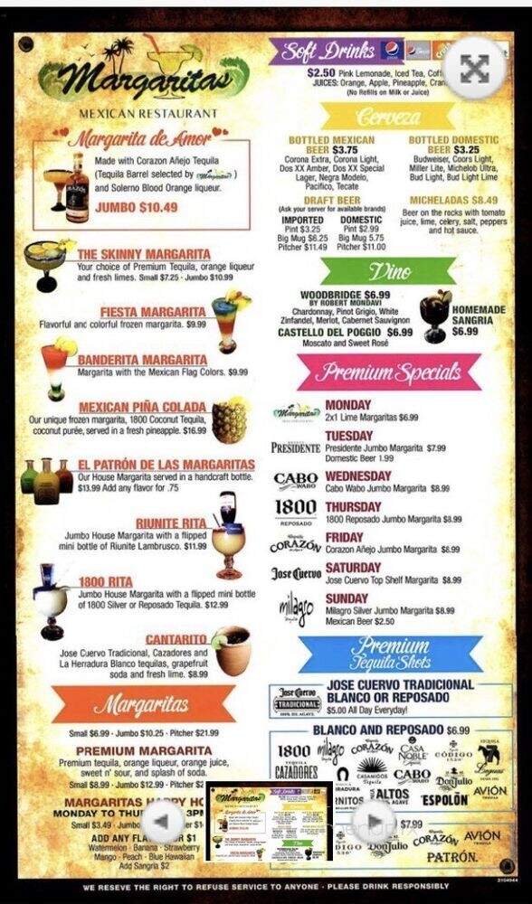 Margaritas - Munford, TN menu_pic