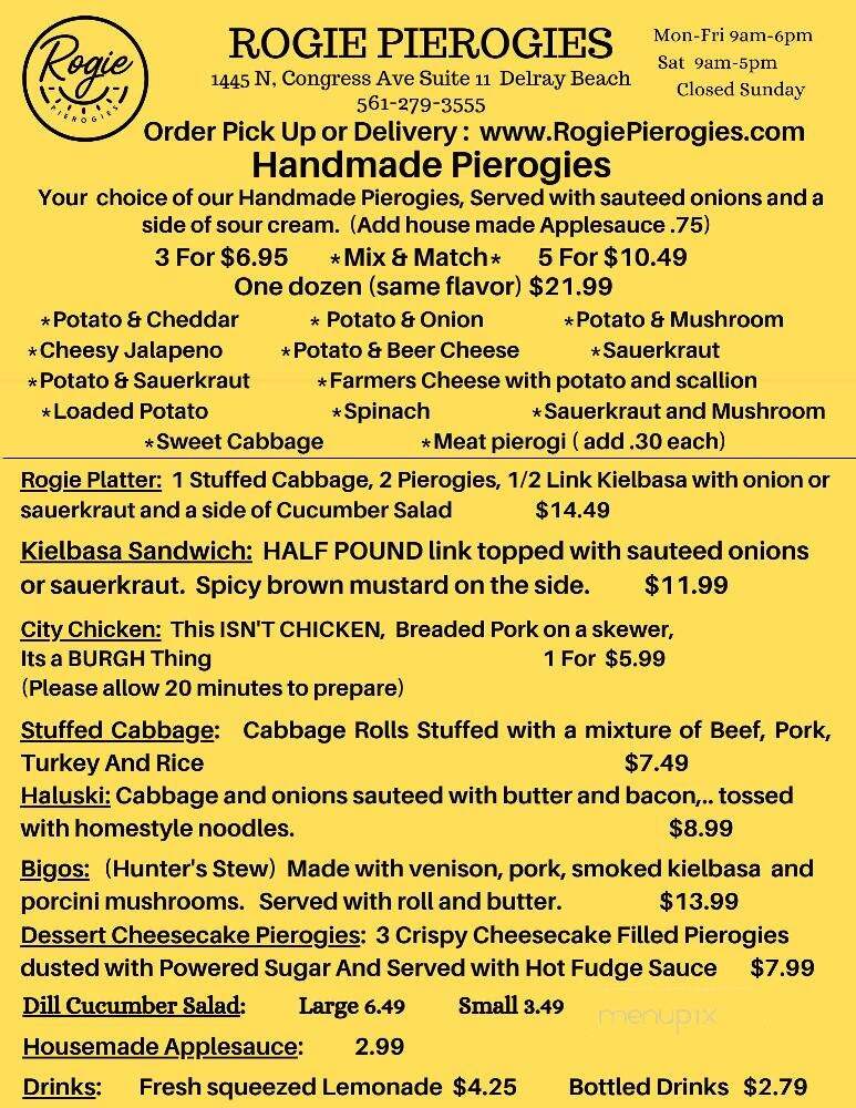Rogie Pierogies - Delray Beach, FL menu_pic