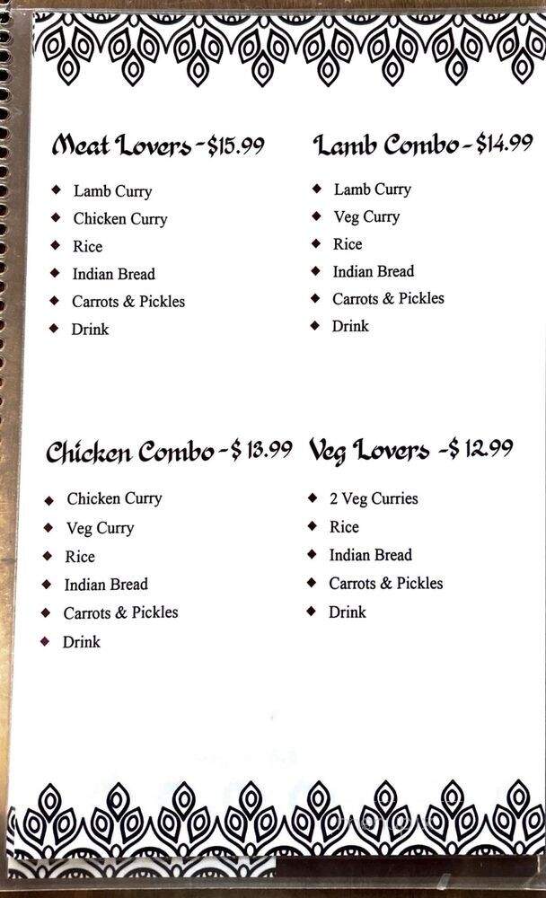SVs Curry Masala - Ellensburg, WA menu_pic