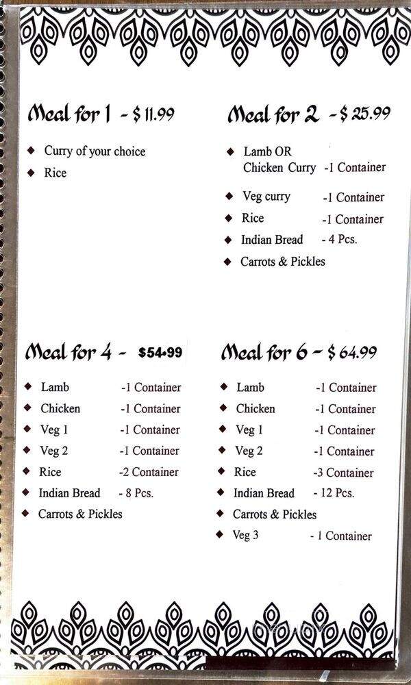 SVs Curry Masala - Ellensburg, WA menu_pic