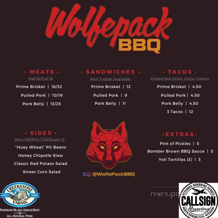 Wolfepack BBQ - North Kansas City, MO menu_pic