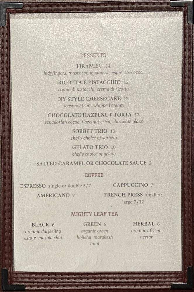 Casa Pernoi - Birmingham, MI menu_pic