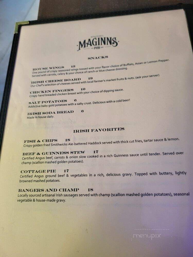 Maginns Pub - Santa Clarita, CA menu_pic