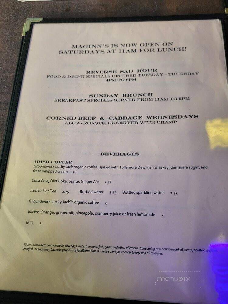 Maginns Pub - Santa Clarita, CA menu_pic