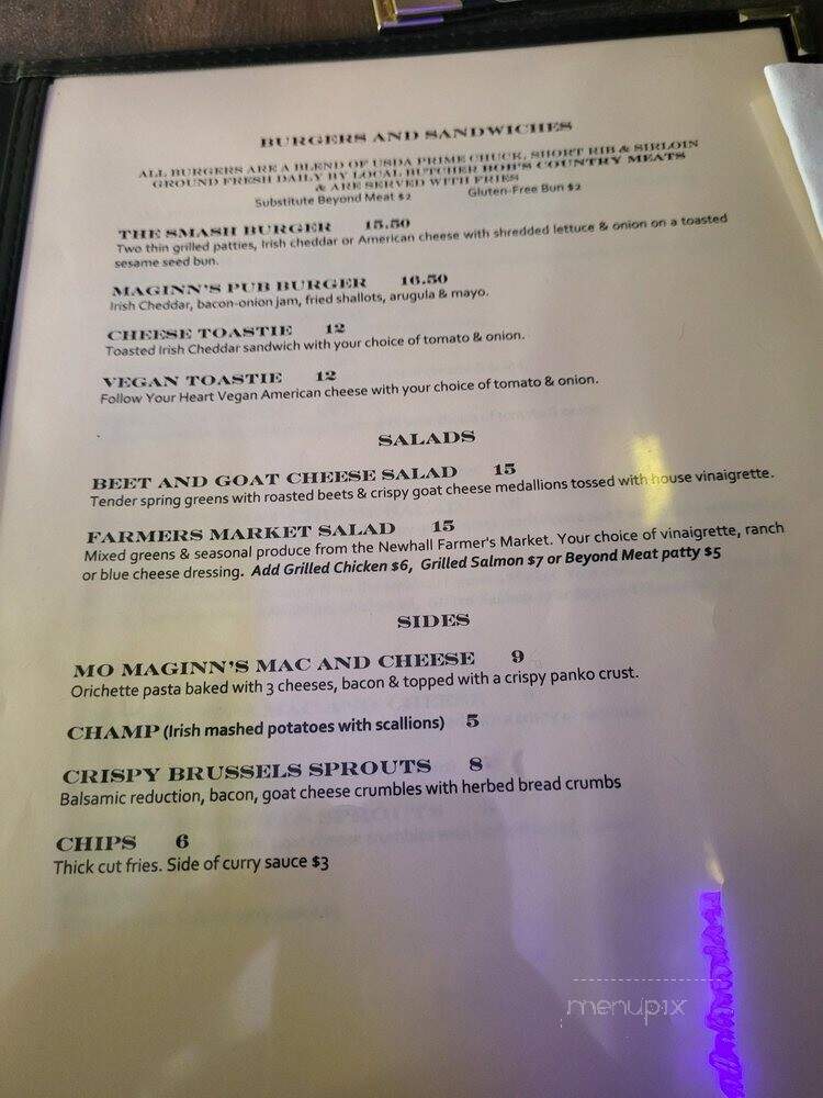 Maginns Pub - Santa Clarita, CA menu_pic
