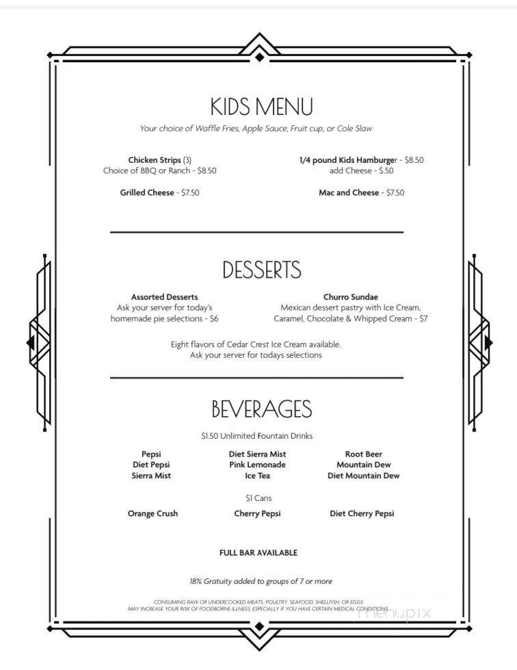 Roarin 20s - Plain, WI menu_pic