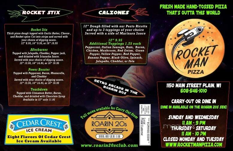 Roarin 20s - Plain, WI menu_pic