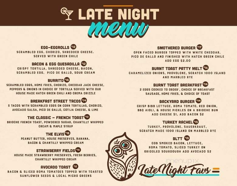 Burnt Toast - Colorado Springs, CO menu_pic