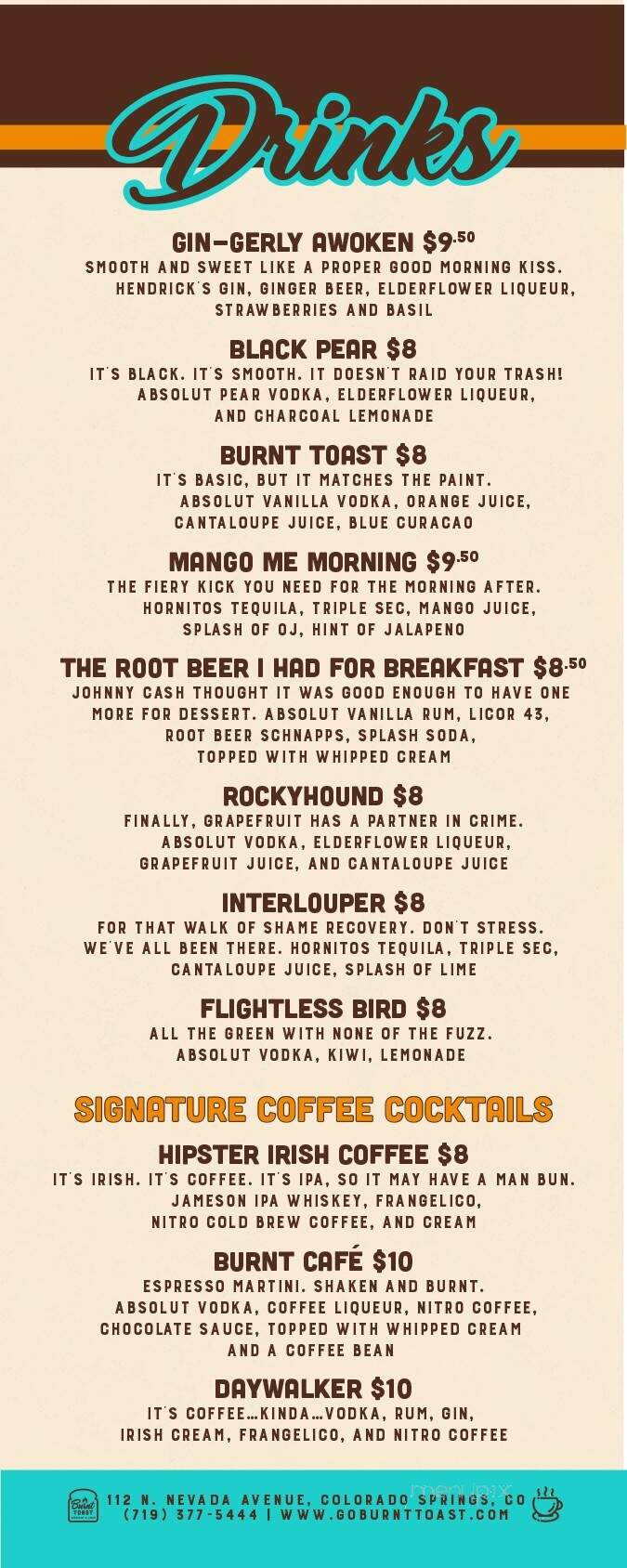 Burnt Toast - Colorado Springs, CO menu_pic