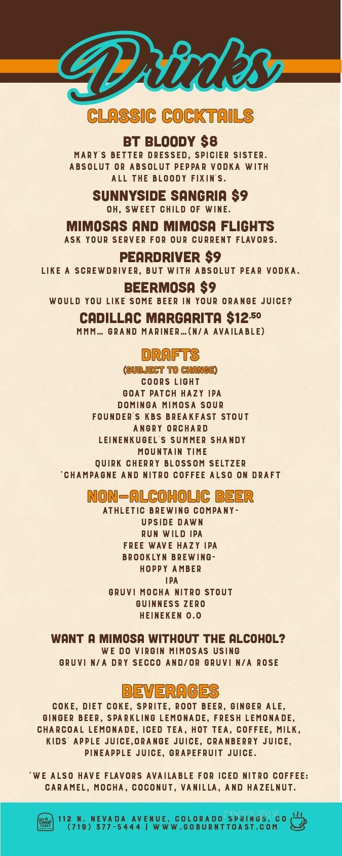 Burnt Toast - Colorado Springs, CO menu_pic